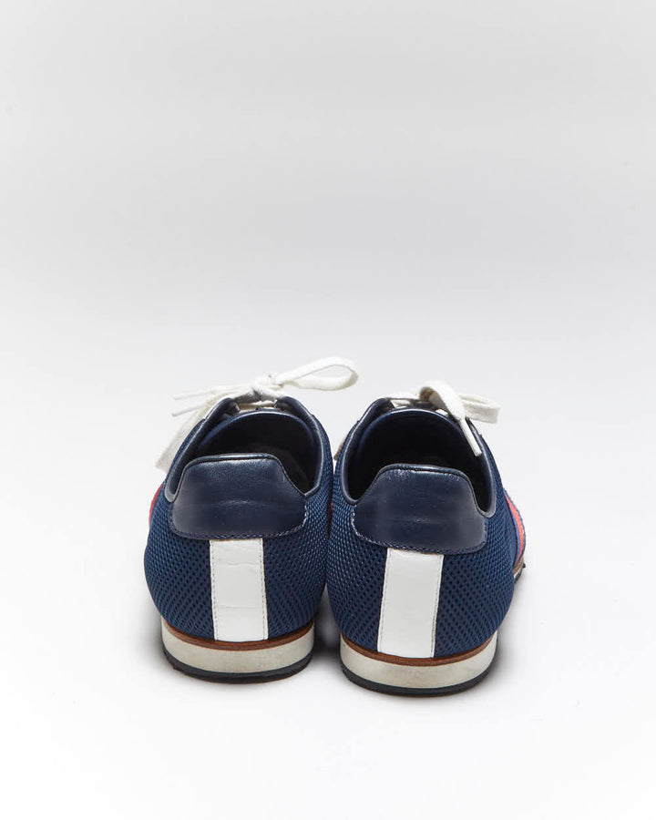 Vintage 2000s Women's Gucci Two-Tone Leather Mesh Low Trainers - UK 5