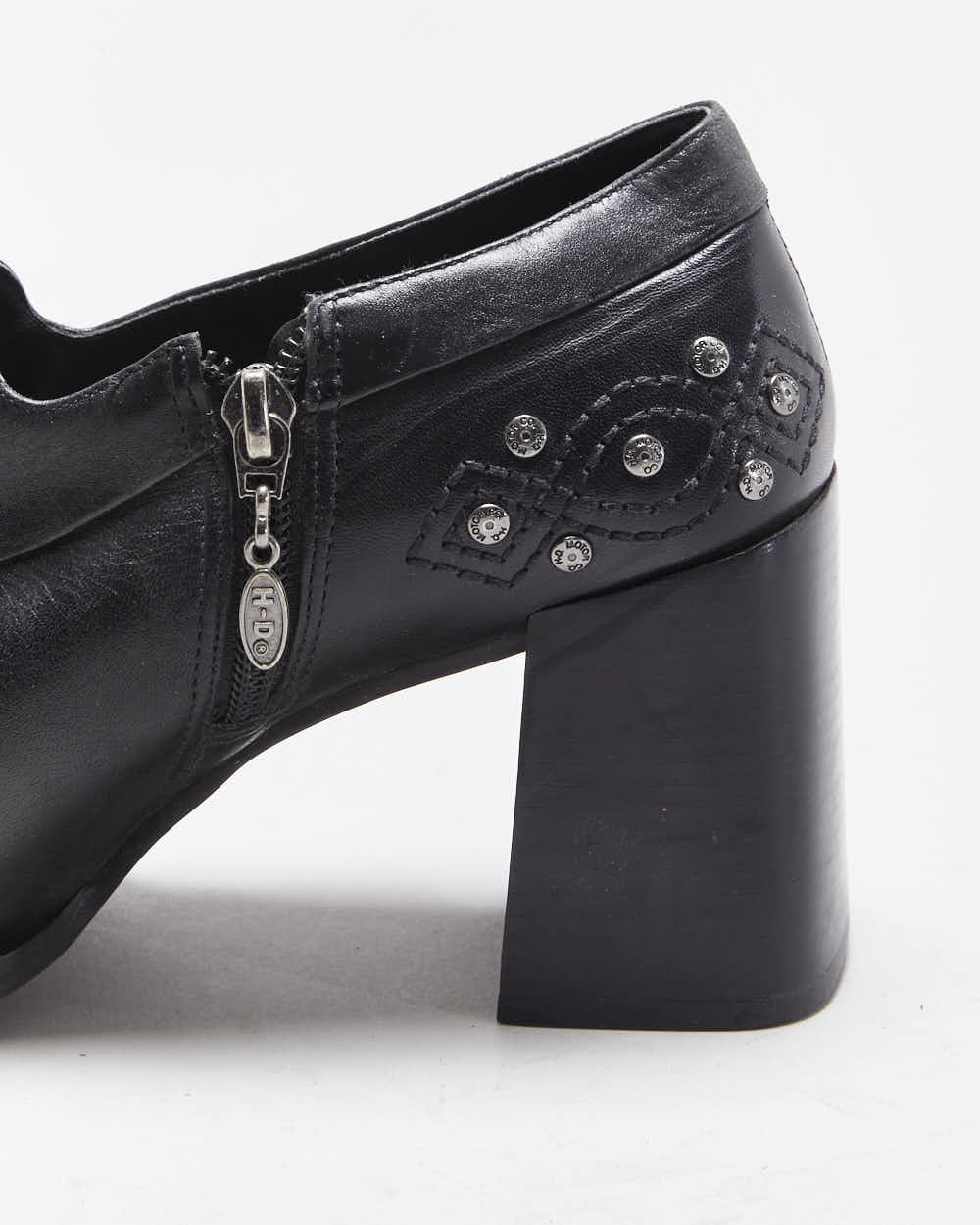 Vintage Harley Davidson Square Toe Heels - UK6.5