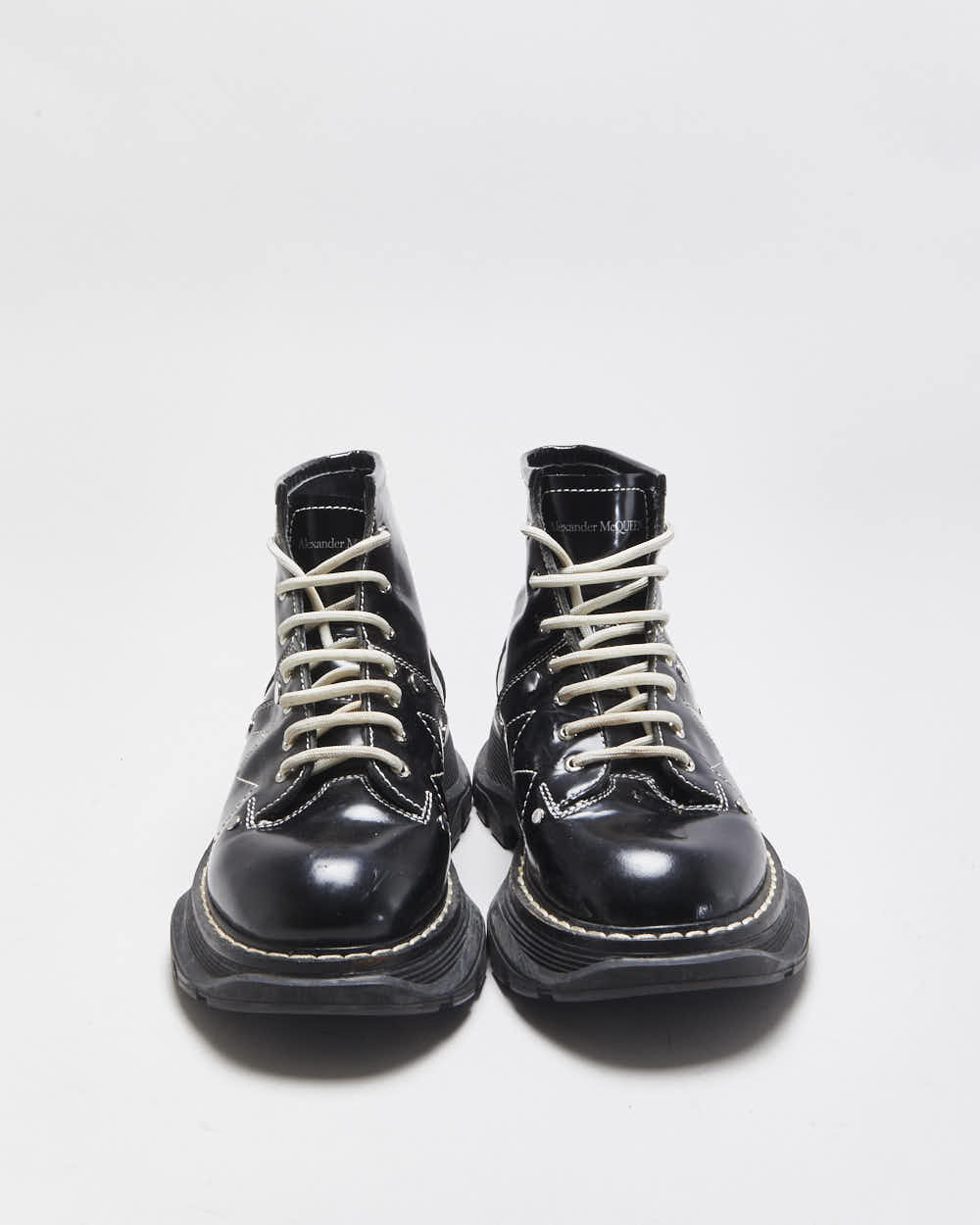 Alexander McQueen Patent Tread Contrast Stitch Boots - UK3 – Rokit
