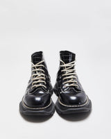 Alexander McQueen Patent Tread Contrast Stitch Boots - UK3