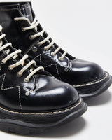 Alexander McQueen Patent Tread Contrast Stitch Boots - UK3