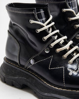 Alexander McQueen Patent Tread Contrast Stitch Boots - UK3
