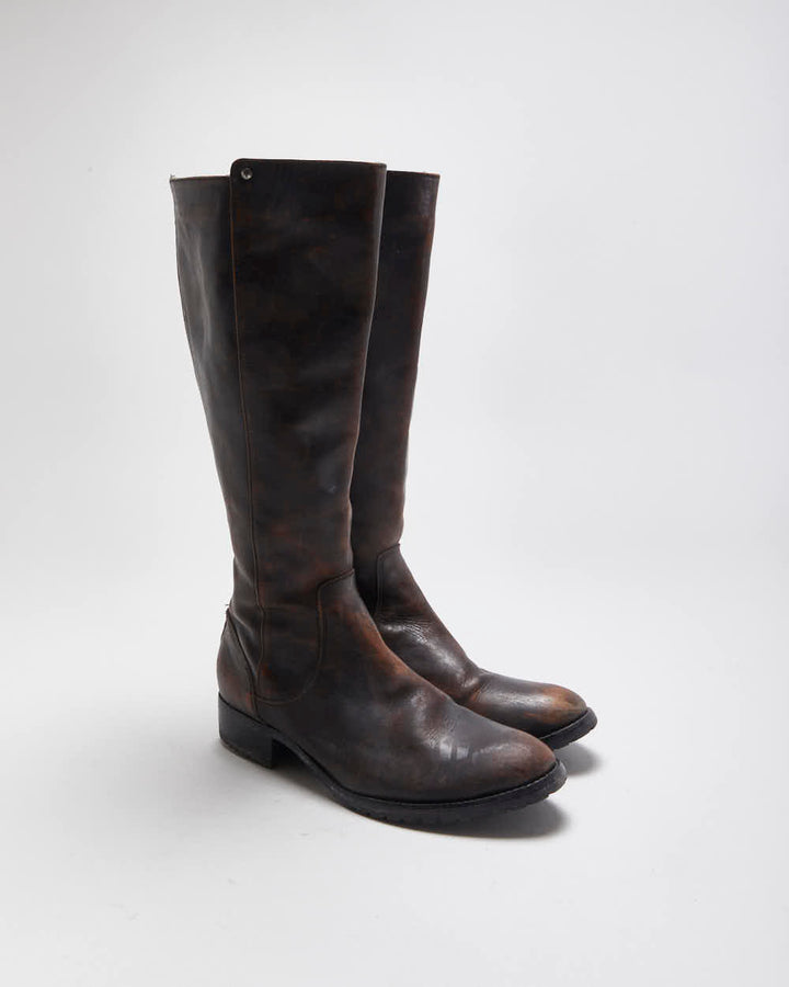 Vintage Frye Leather Zip-up Boots - UK7.5