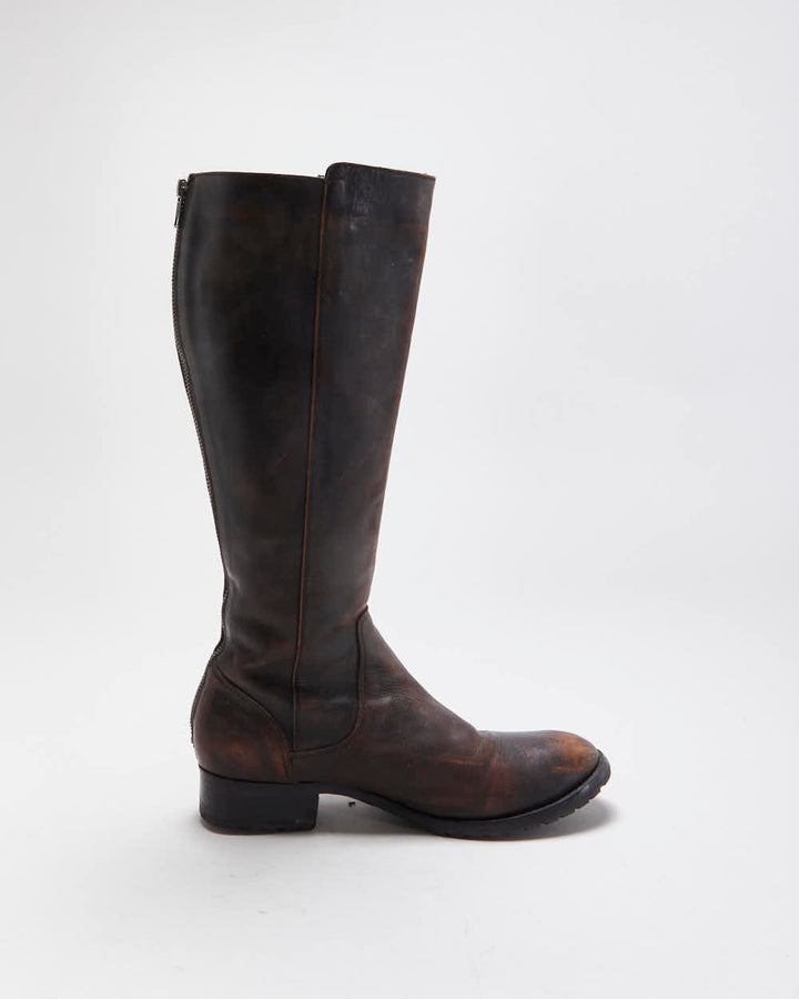 Vintage Frye Leather Zip-up Boots - UK7.5