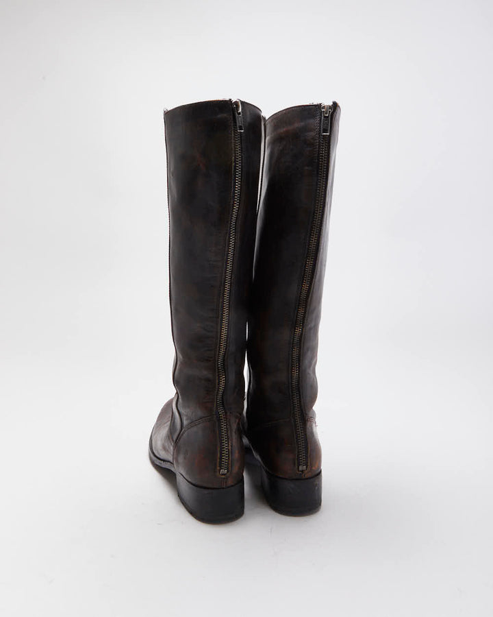 Vintage Frye Leather Zip-up Boots - UK7.5