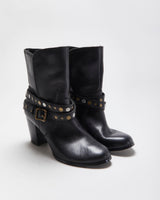 Vintage Fossil Leather Studded Boots - UK8