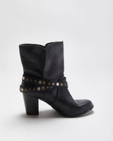 Vintage Fossil Leather Studded Boots - UK8