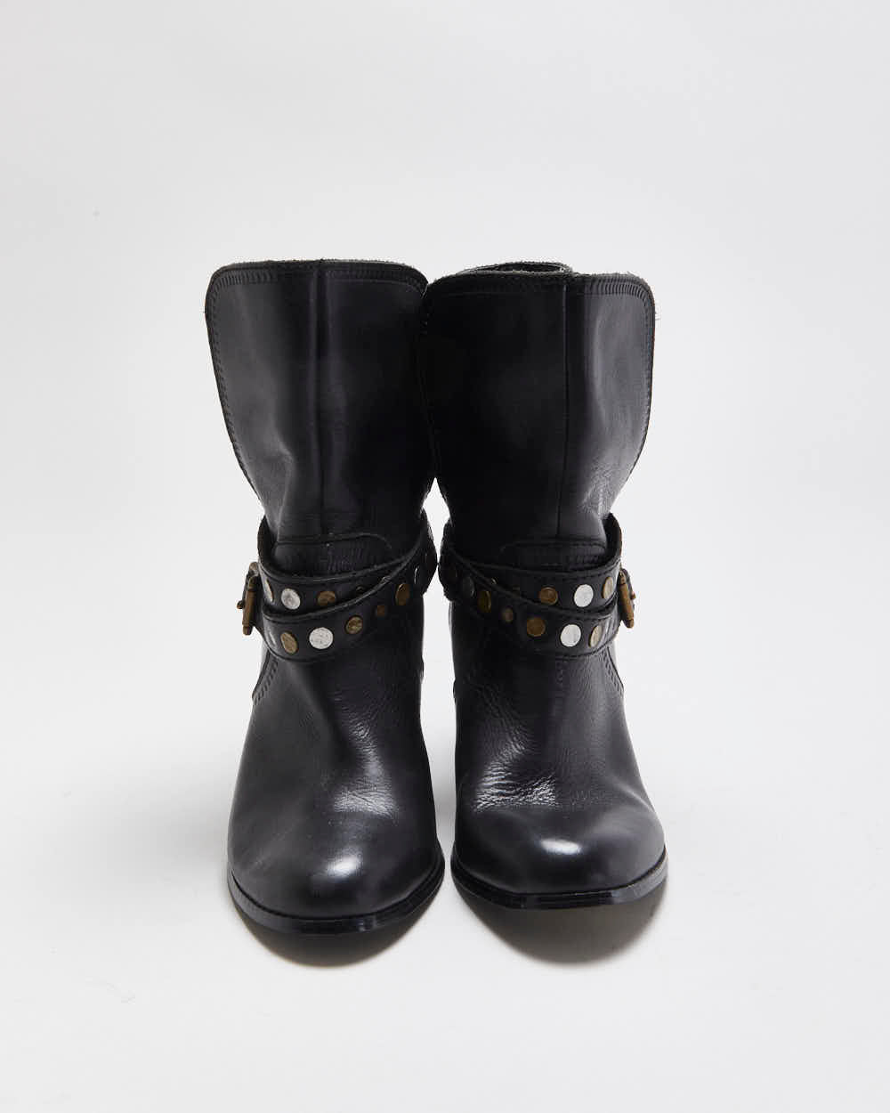 Vintage Fossil Leather Studded Boots - UK8