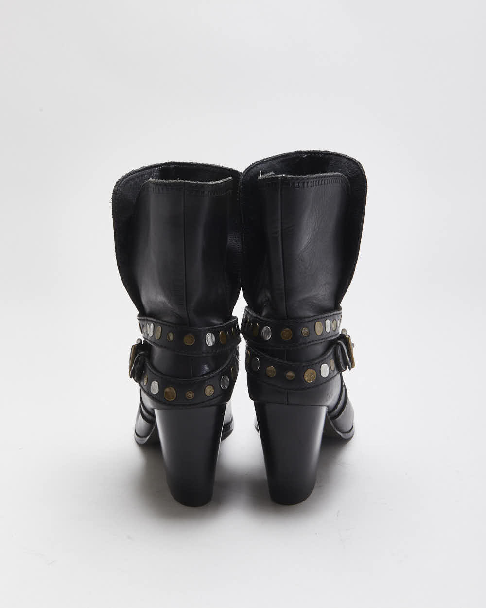 Vintage Fossil Leather Studded Boots - UK8