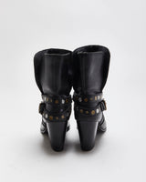 Vintage Fossil Leather Studded Boots - UK8