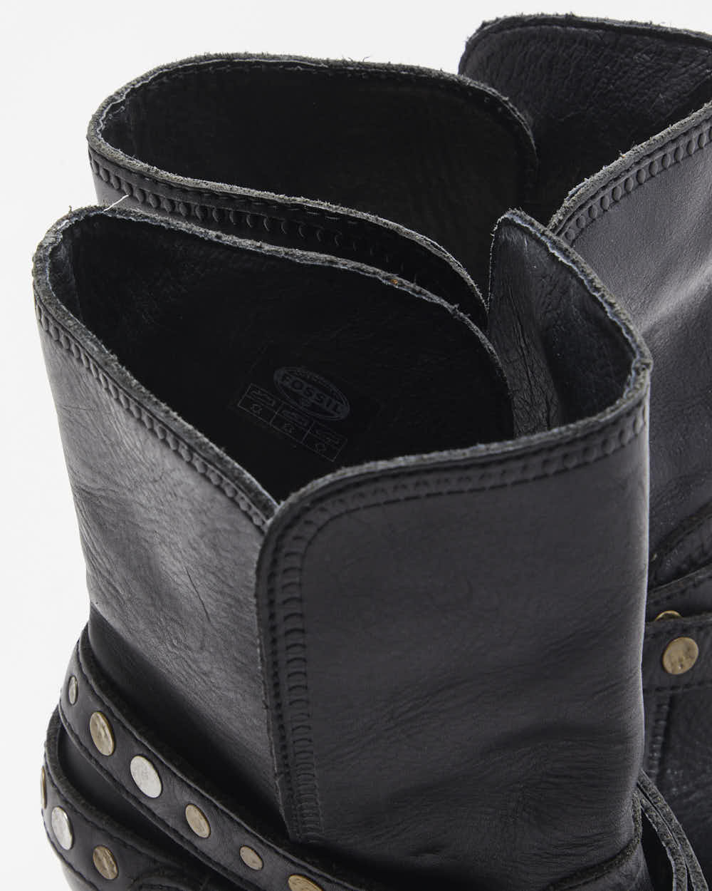 Vintage Fossil Leather Studded Boots - UK8