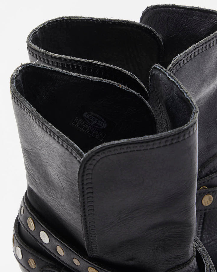 Vintage Fossil Leather Studded Boots - UK8