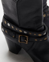 Vintage Fossil Leather Studded Boots - UK8