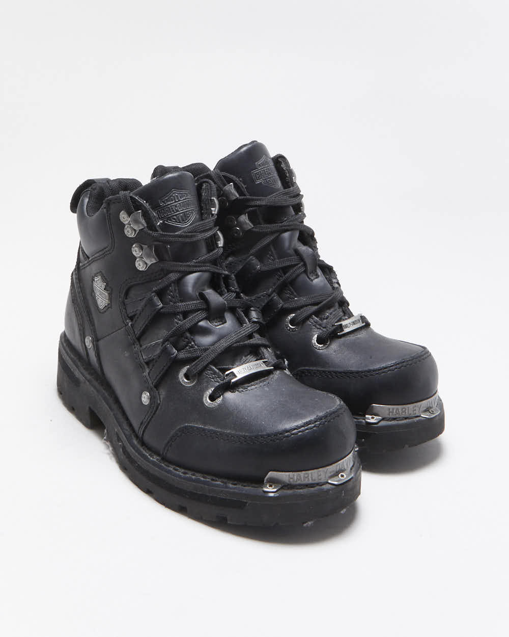 Vintage Y2K 00s Harley Davidson Women's Leather Biker Boots - UK 5.5