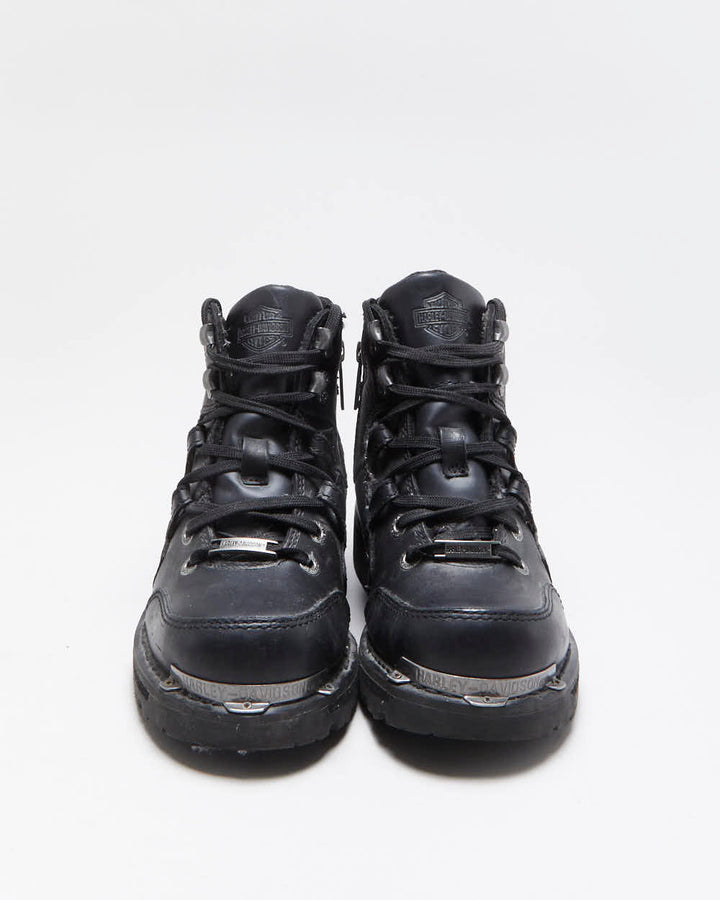 Vintage Y2K 00s Harley Davidson Women's Leather Biker Boots - UK 5.5