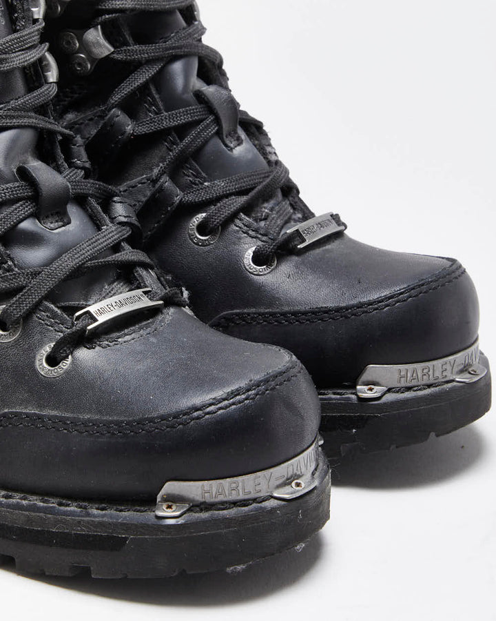 Vintage Y2K 00s Harley Davidson Women's Leather Biker Boots - UK 5.5