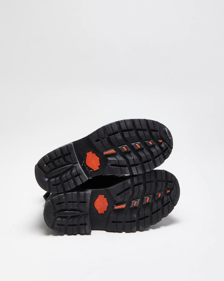 Vintage Y2K 00s Harley Davidson Women's Leather Biker Boots - UK 5.5