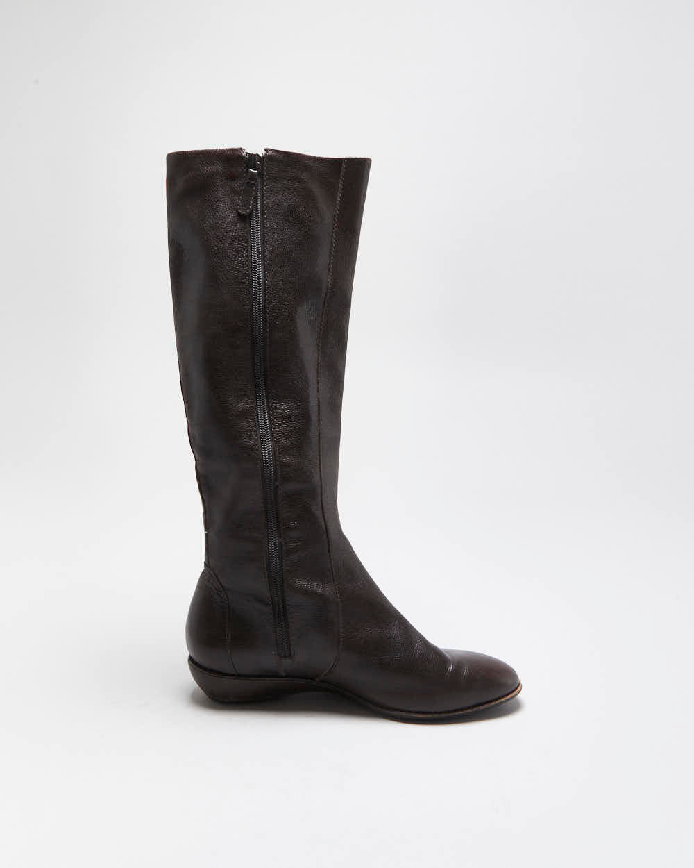 Vintage Y2K 00s Cole Haan x Nike Air Knee High Leather Low Heel Boots - UK 6