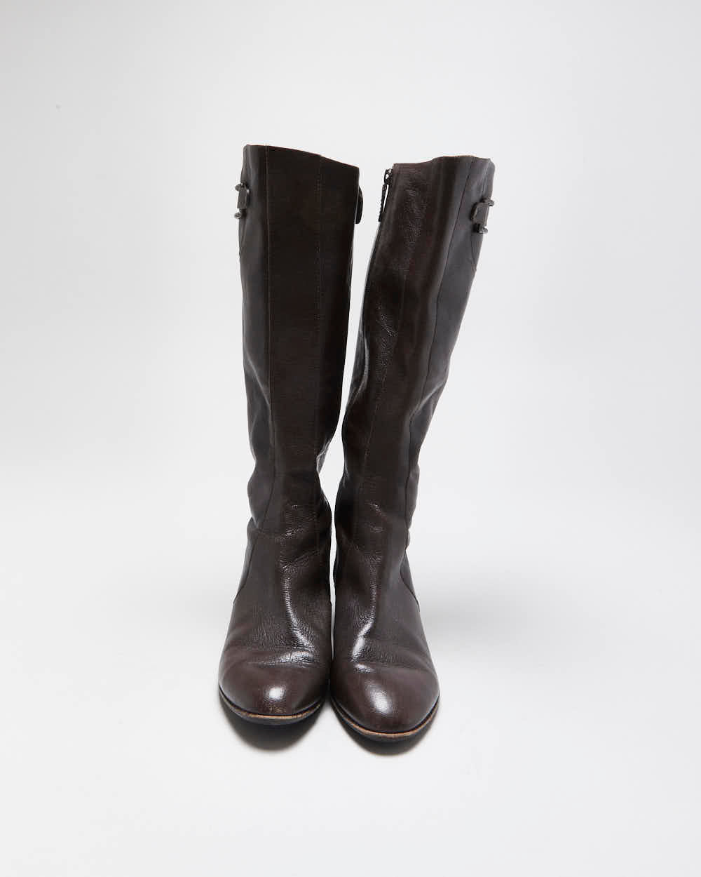 Vintage Y2K 00s Cole Haan x Nike Air Knee High Leather Low Heel Boots - UK 6