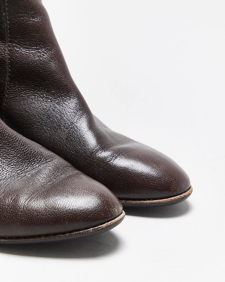 Vintage Y2K 00s Cole Haan x Nike Air Knee High Leather Low Heel Boots - UK 6