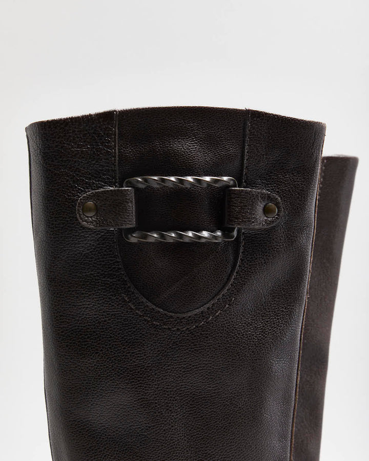 Vintage Y2K 00s Cole Haan x Nike Air Knee High Leather Low Heel Boots - UK 6