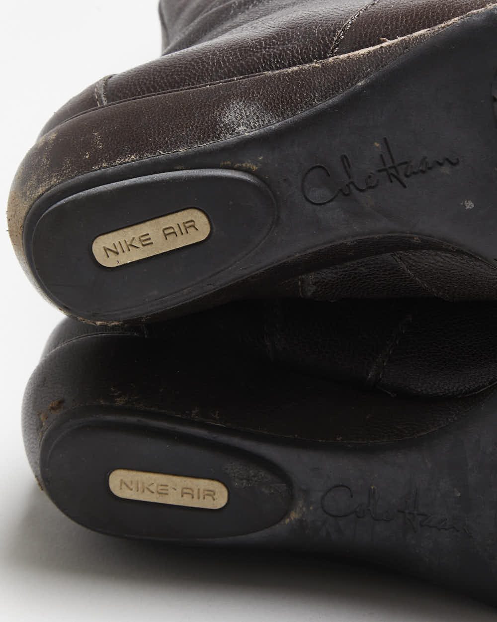 Vintage Y2K 00s Cole Haan x Nike Air Knee High Leather Low Heel Boots - UK 6