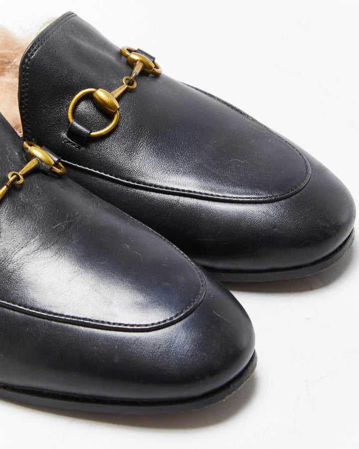 SS2021 Gucci Princetown Women's Leather Horsebit Fur Lined Mules - UK 3