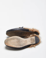 SS2021 Gucci Princetown Women's Leather Horsebit Fur Lined Mules - UK 3