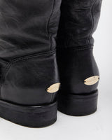 Vintage Y2K 00s Jimmy Choo Yule Leather Knee High Women's Biker Boots - UK3