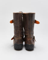 Vintage Y2K 00s Mag Distressed Leather Women's Mid Calf Biker Boots - UK7