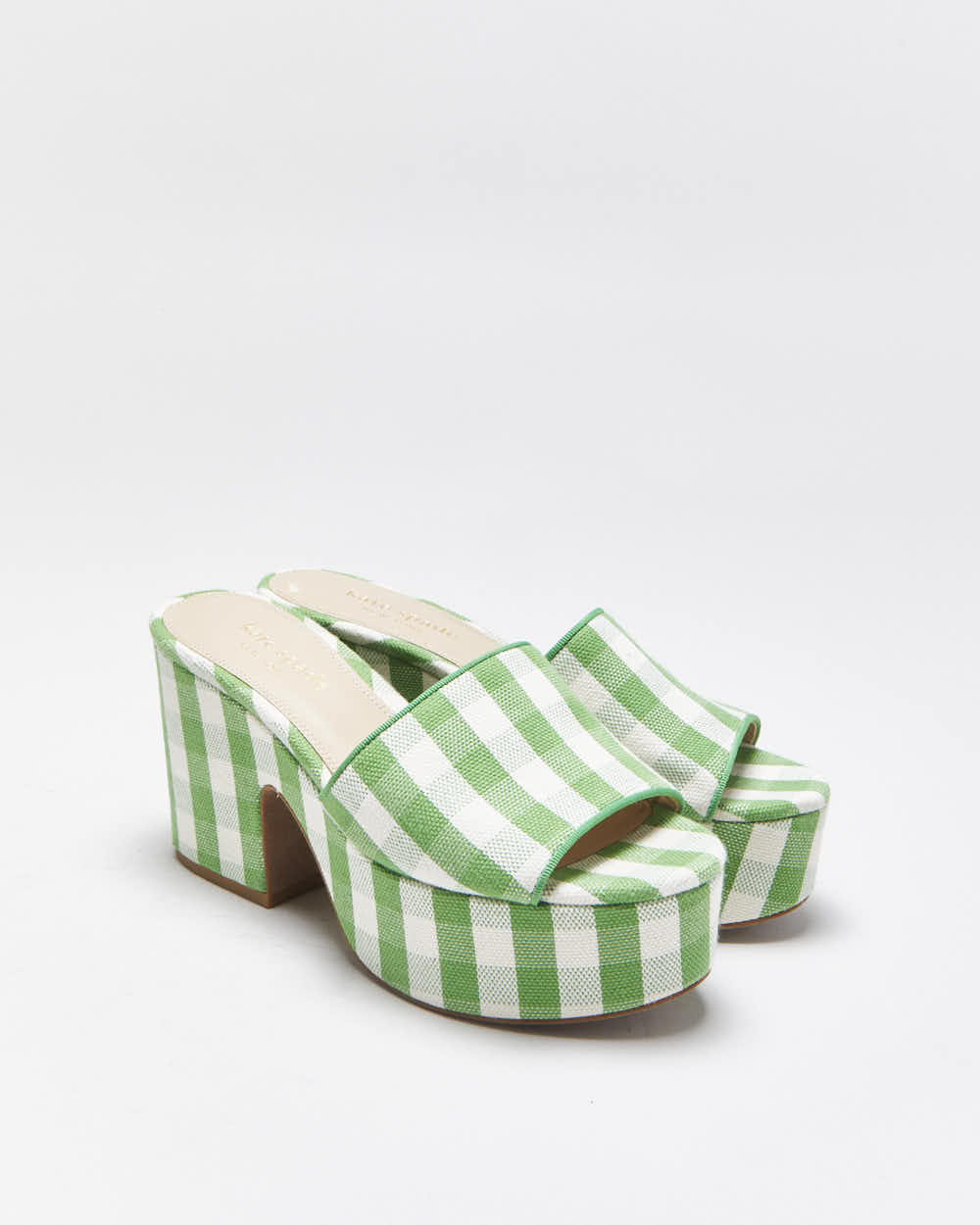 DS Kate Spade Gingham Ibiza Platform Sandals - UK5