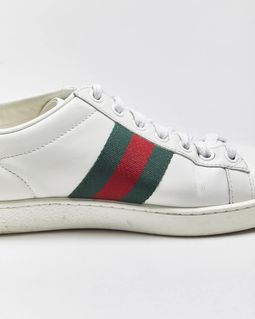 2022 Gucci Ace Women's Croc Web Leather Low Trainers - UK2