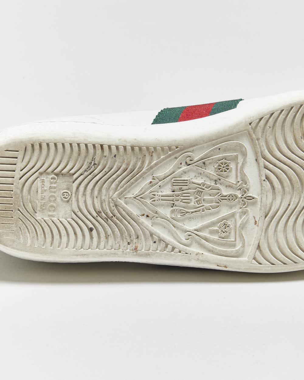 2022 Gucci Ace Women's Croc Web Leather Low Trainers - UK2