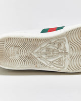 2022 Gucci Ace Women's Croc Web Leather Low Trainers - UK2