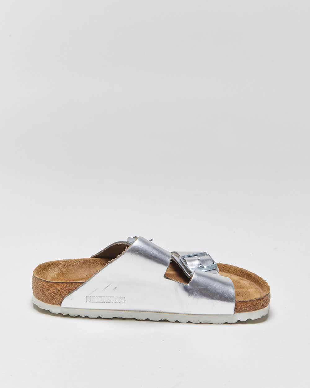 Birkenstock Arizona Silver Metallic Sandals - UK4