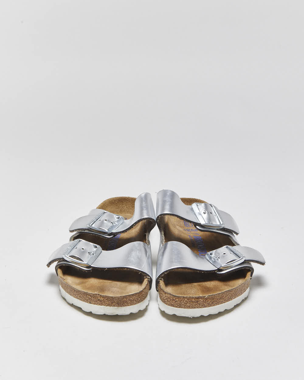 Birkenstock Arizona Silver Metallic Sandals - UK4