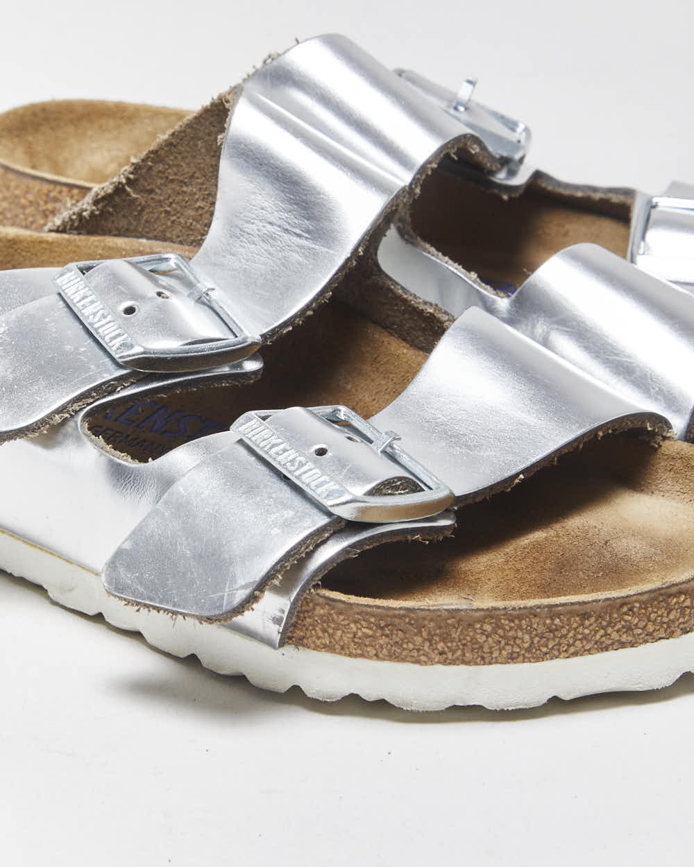Birkenstock Arizona Silver Metallic Sandals - UK4