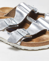 Birkenstock Arizona Silver Metallic Sandals - UK4