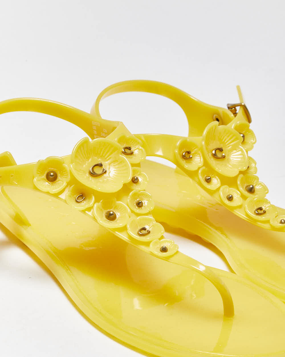 Vintage Y2k 2000s Coach Tea Rose Jelly Sandals - UK5