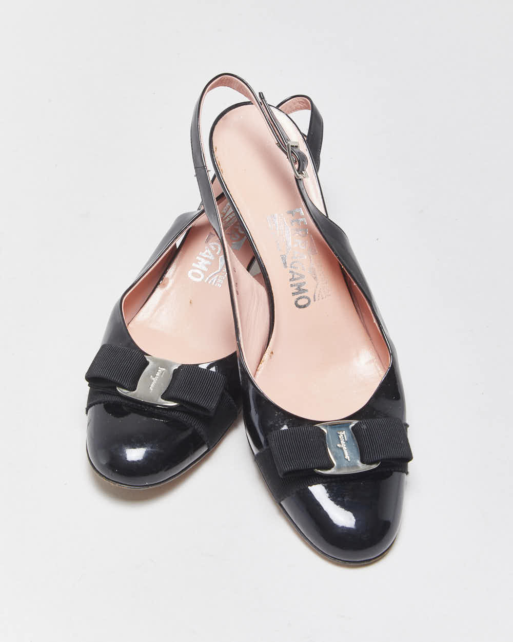 Vintage Salvatore Ferragamo Sling Back Kitten Heels - UK6.5