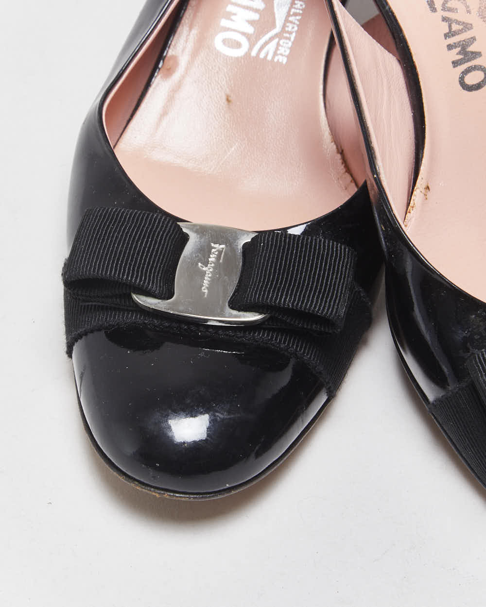 Vintage Salvatore Ferragamo Sling Back Kitten Heels - UK6.5