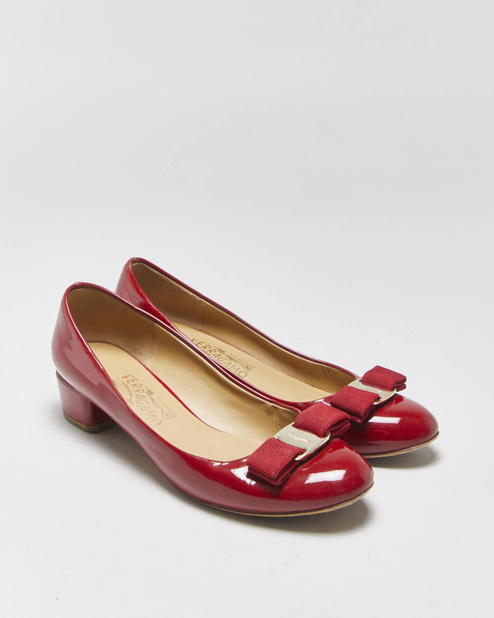 Vintage Salvatore Ferragamo Patent Heeled Ballet Flats - UK5