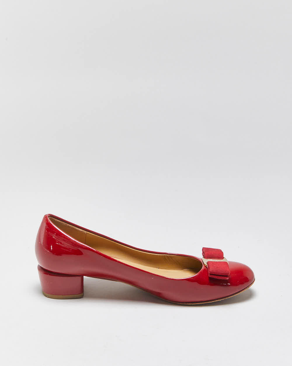 Vintage Salvatore Ferragamo Patent Heeled Ballet Flats - UK5