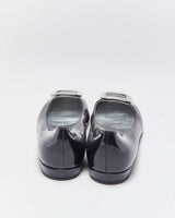 Vintage Prada Patent Leather Chunky Buckle Ballet Flats - UK8