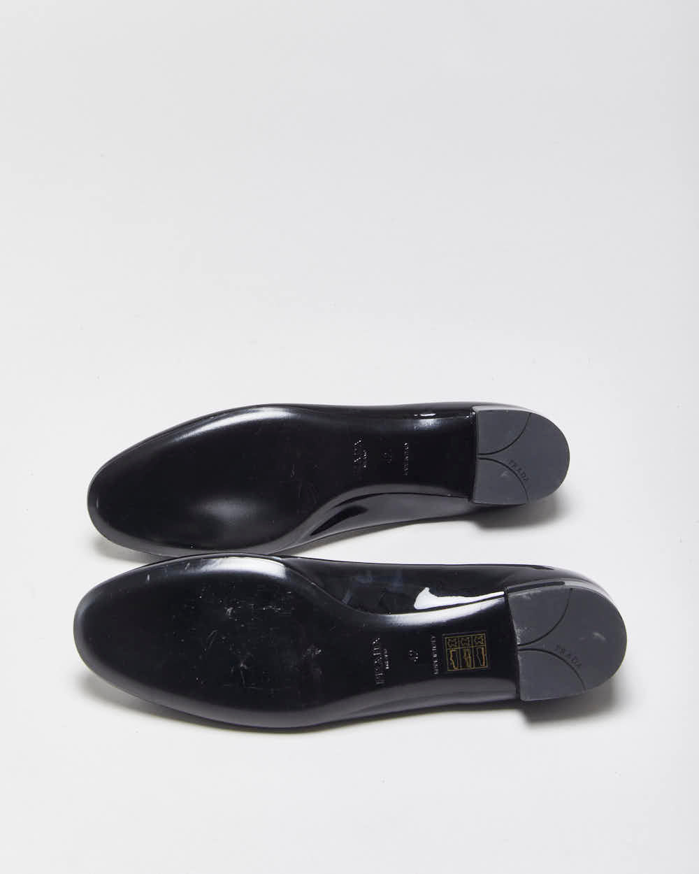Vintage Prada Patent Leather Chunky Buckle Ballet Flats - UK8