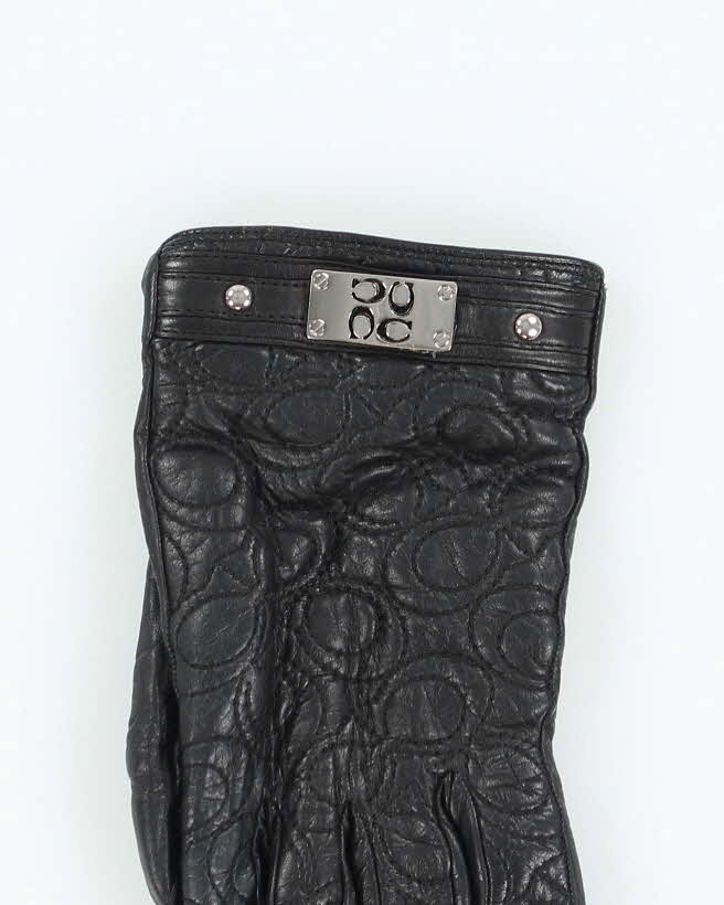 Coach Black Leather Gloves - L