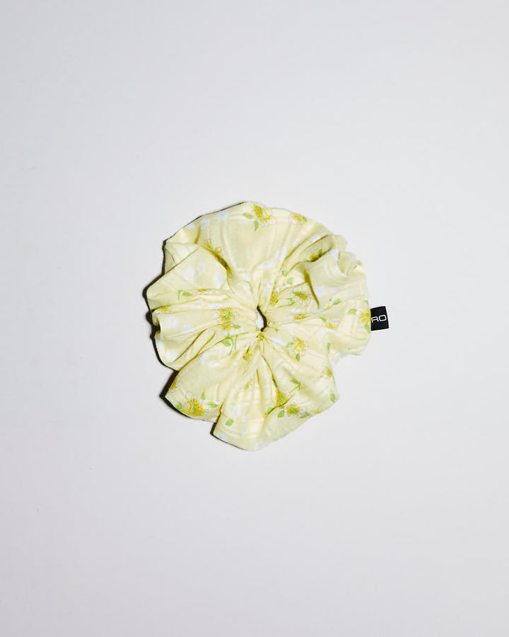 Rokit Originals Sustainable Scrunchie - Yellow Floral Check