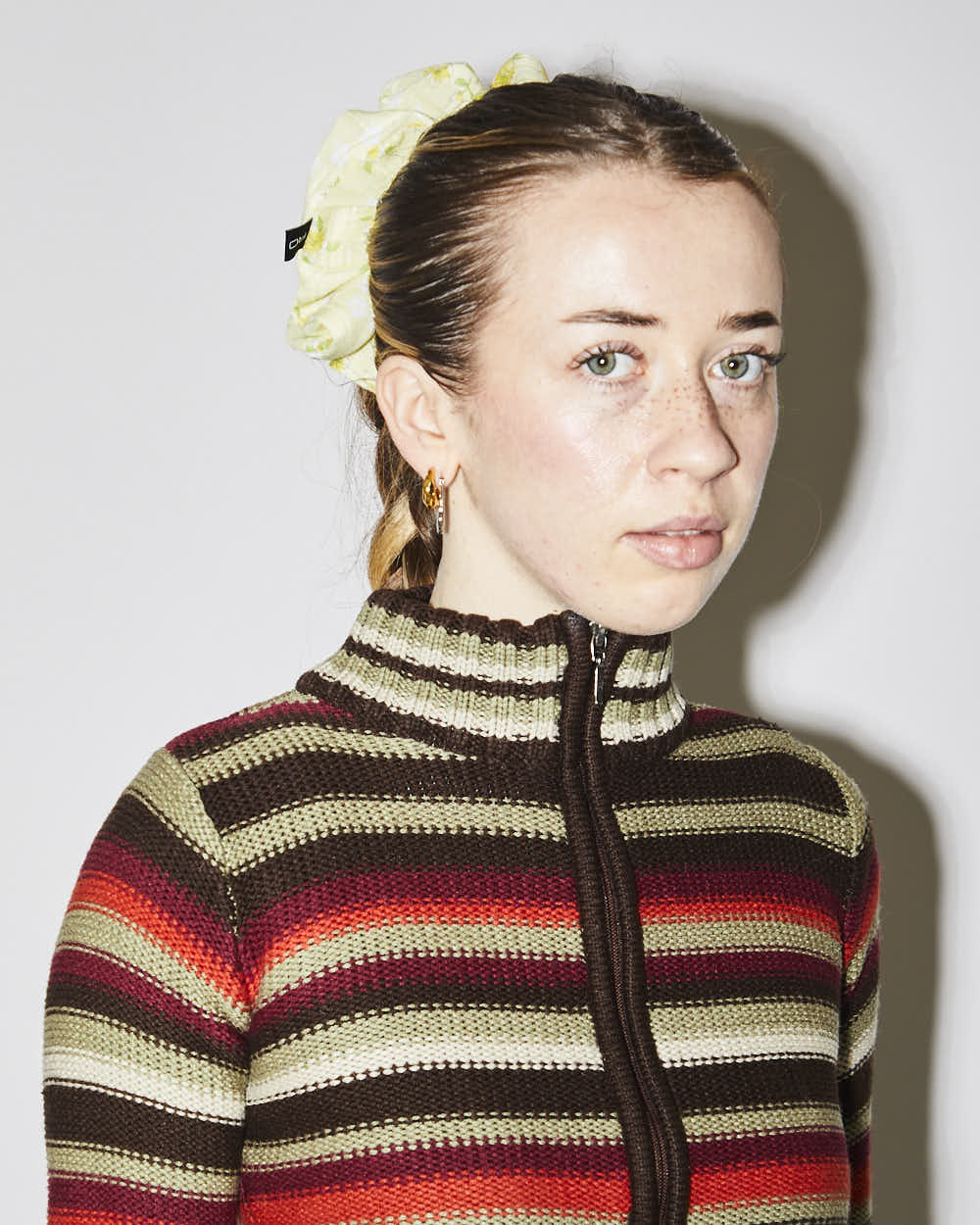 Rokit Originals Sustainable Scrunchie - Yellow Floral Check
