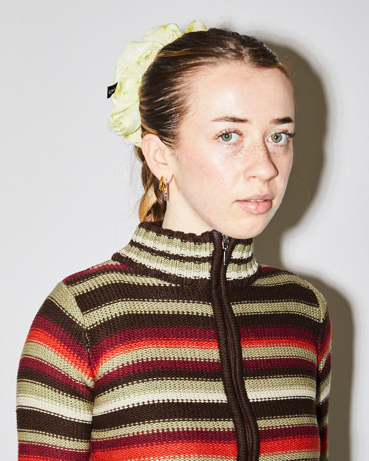 Rokit Originals Sustainable Scrunchie - Yellow Floral Check