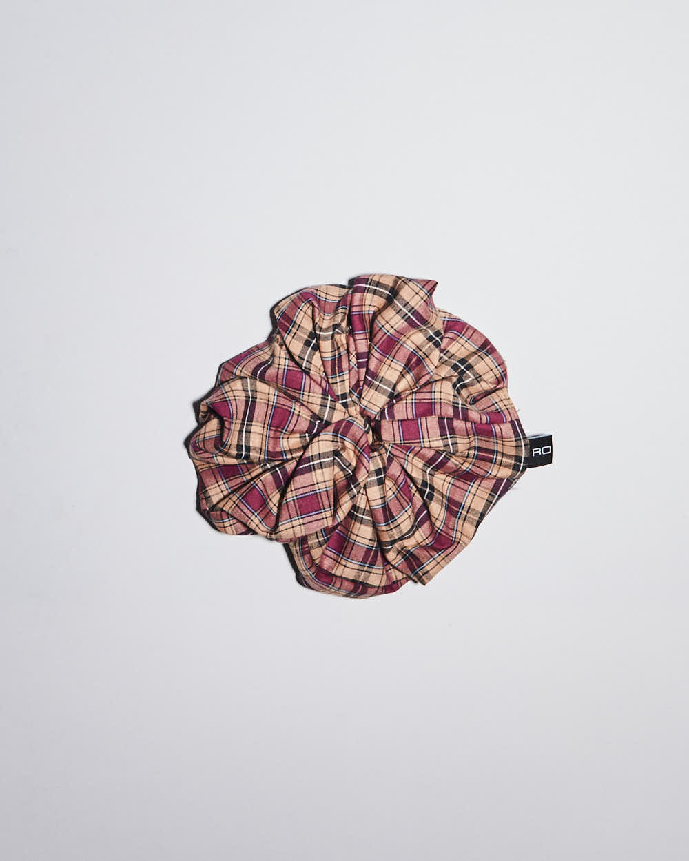 Rokit Originals Sustainable Scrunchie - Burgundy Check
